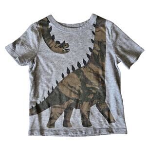Old Navy Boys 2T Dinosaur Short Sleeve Shirt Gray Camo